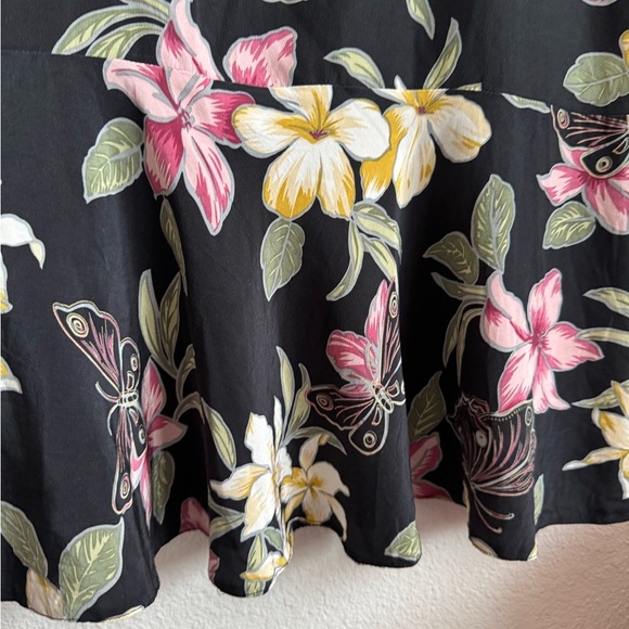 Paradise Originals Silk Tropical Scoop Neck Ruffled A Line Dress Size Medium - Picture 5 of 7